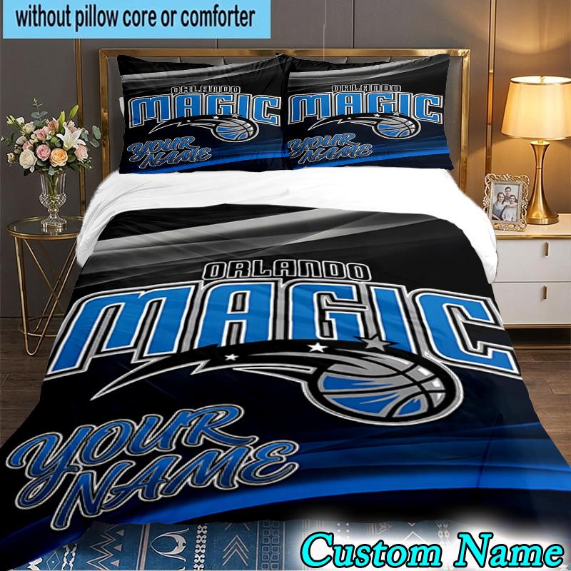 Custom Name 3PCS Orlando basketball Bedding Set,Including  Duvet Cover And 2pcs Pillowcases Perfect for Bedroom,Dormitory,Fan Christmas gift