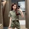 Женский костюм Летний Карго Женские Короткие Комплекты Корейский Стиль Модный Элегантный В Комплекте По Цвету Повседневные Комплекты из 2 Предметов