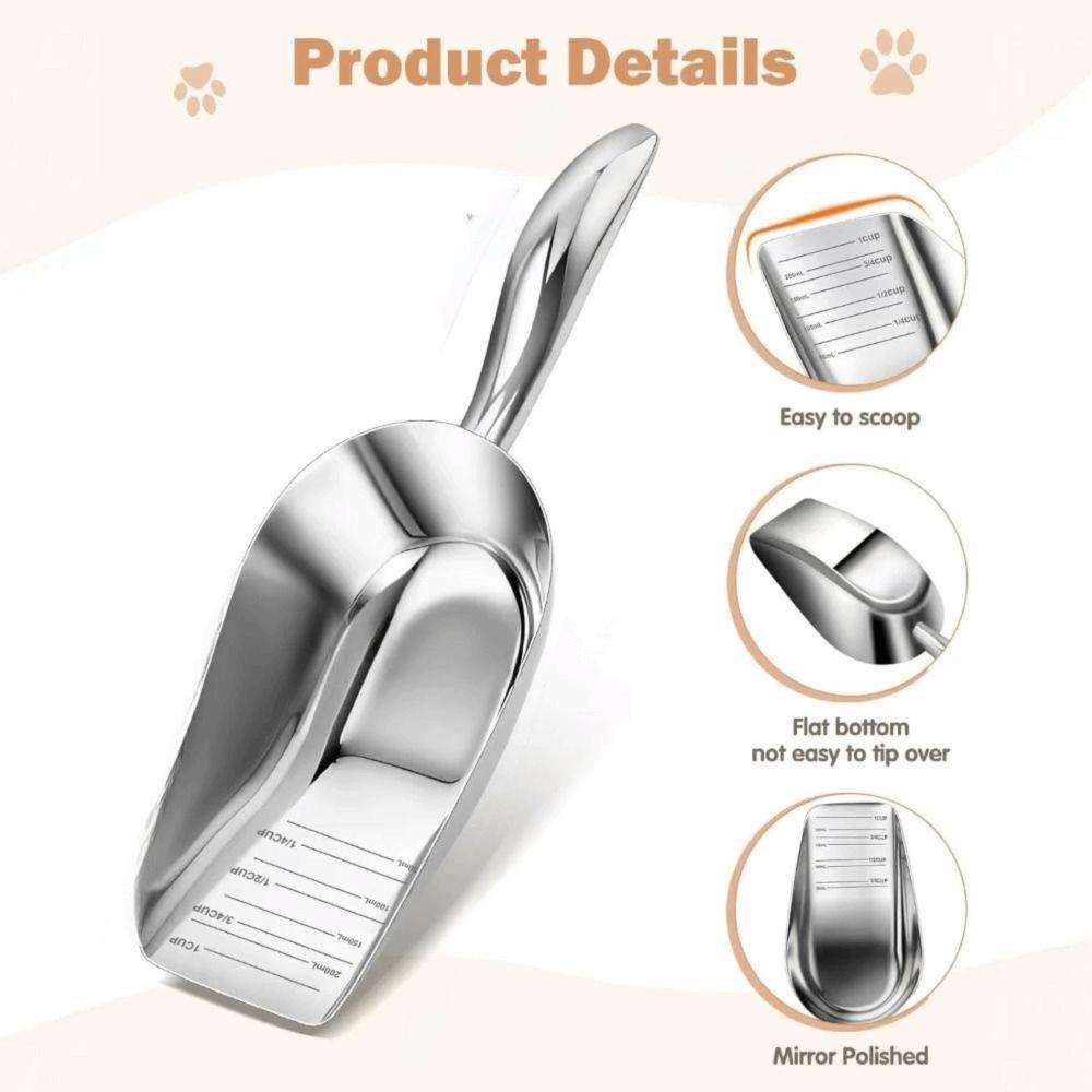 Long Handle Pet Food Scoop Ergonomic Handle Ice Scoop Practical Dog Food Shovel Buffet