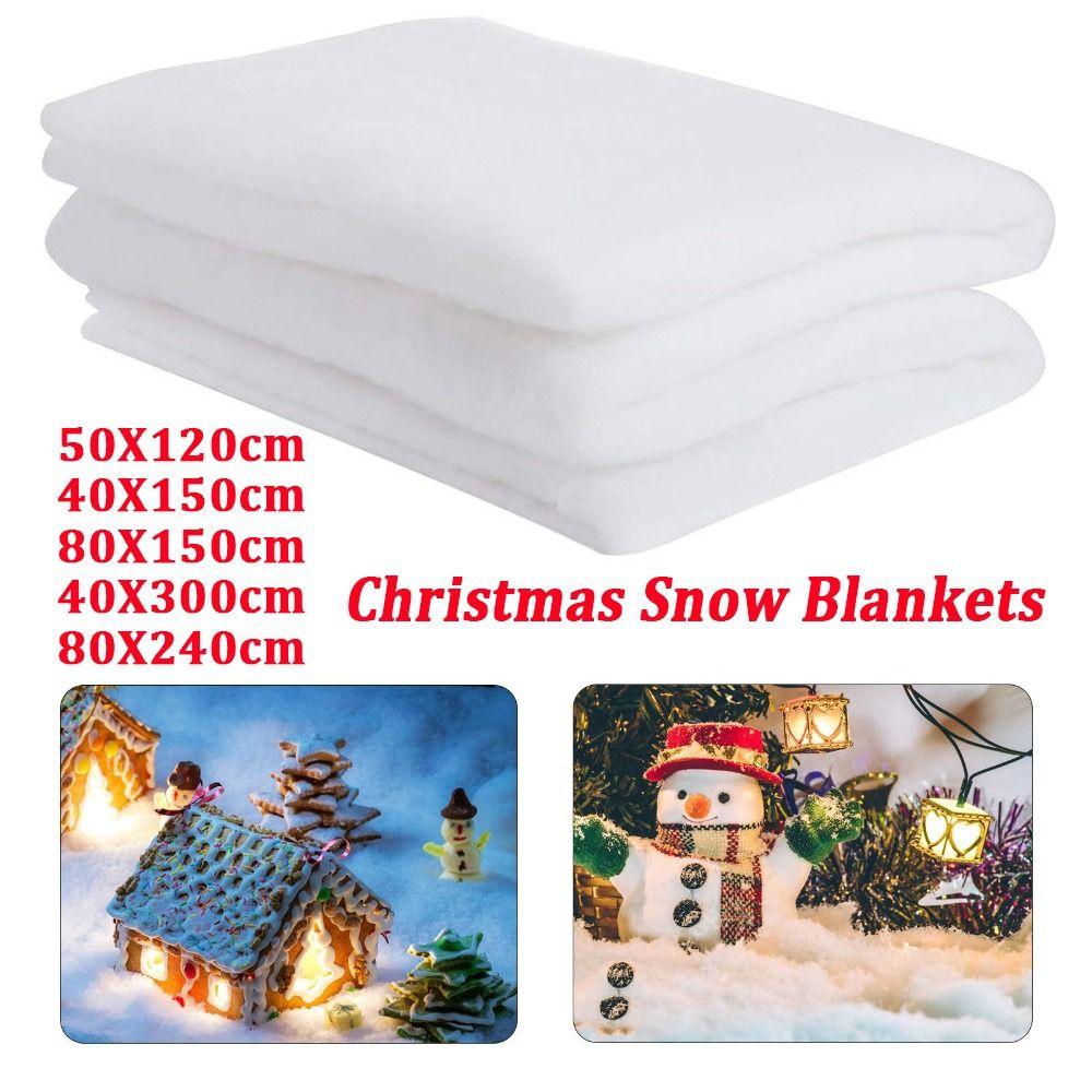 Artificial Cotton Christmas Snow Blanket Decoratiive DIY Christmas Tree Backdrop Reusable Simulation Fake Snow Carpet