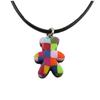 [R1307] - Multicolored 'Columbine & Harlequin' Handcrafted Necklace - 19x14 Mm (bear)