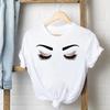 Tee Shirt Lady Love Heart Eye Lashes Clothes Female T Women Top Short Sleeve Casual Fashion Tshirt Summer Graphic T-shirts
