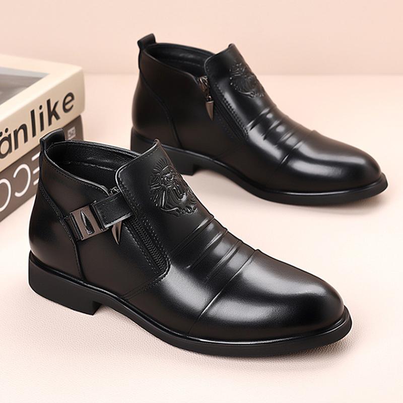 2025 Autumn Early Winter Shoes Mens Ankle Boots Flat Brand Male Footwear British Style Single Boots