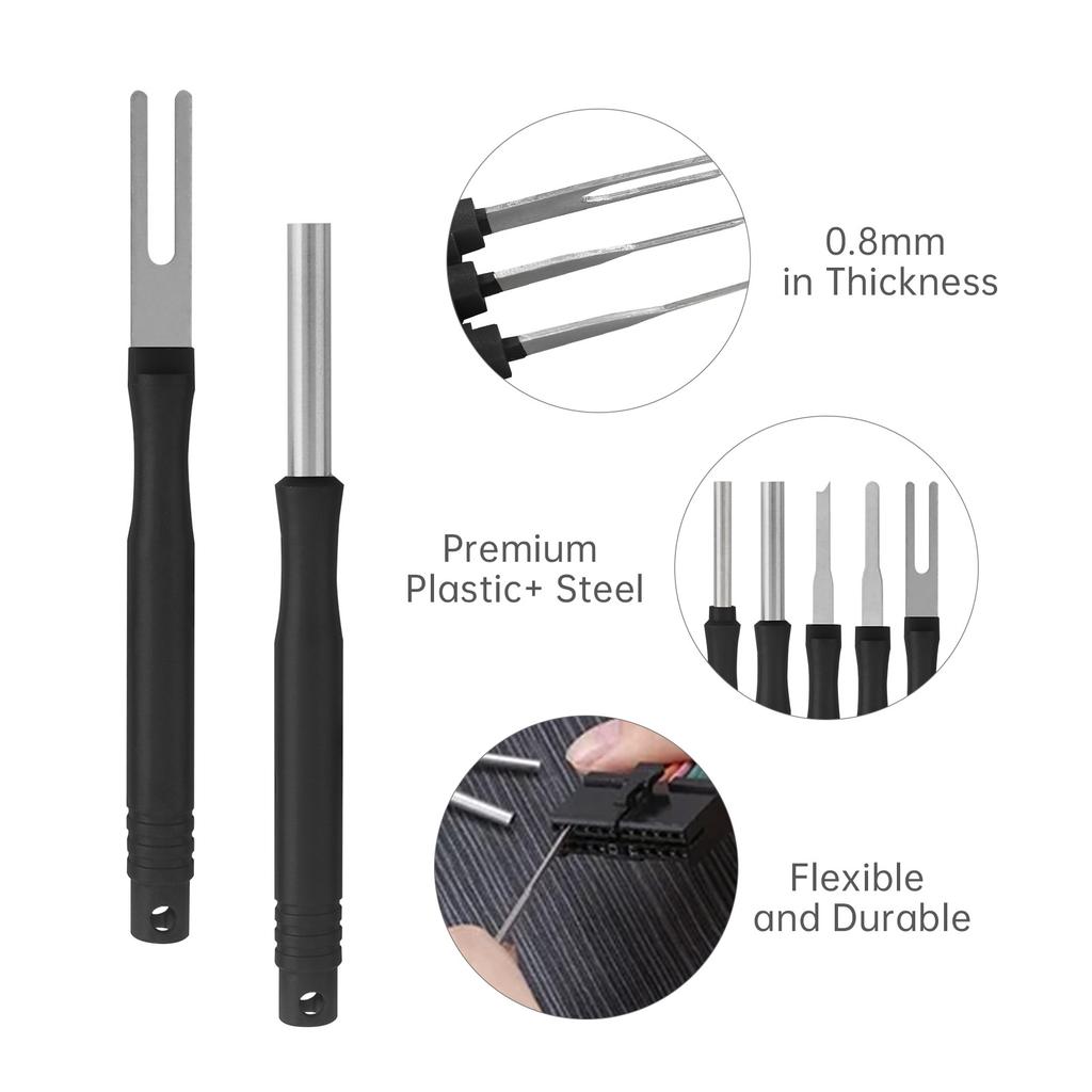 Набор из 18 шт. инструментов для удаления пинов из нержавеющей стали, съемник клемм автомобильных разъемов, электрические пины, чехол на молнии, профессиональный