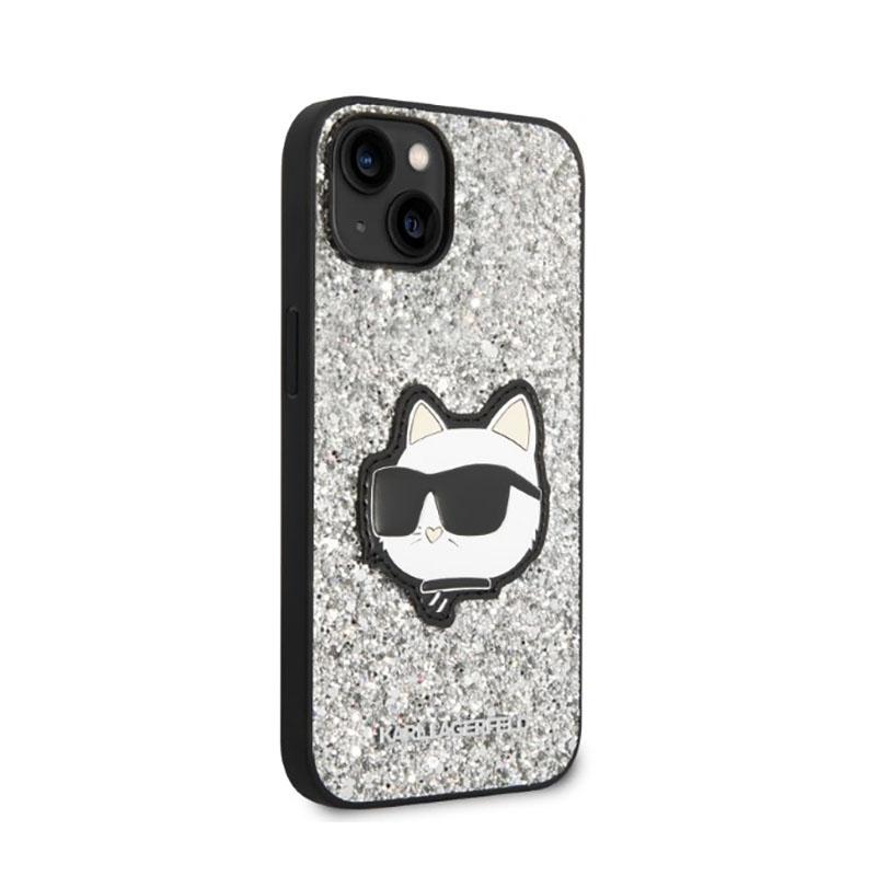 Karl Lagerfeld Nft Glitter Choupette Patch - Etui Iphone 14 Plus (Srebrny)