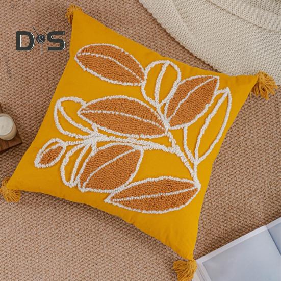 Вышитая наволочка, вышитая наволочка с кисточками, декоративная наволочка из хлопка и льна для дивана, кровати, автомобиля