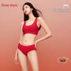 Three-Gun Women's Festive Red Mid-Waist Anti-bacterial Briefs