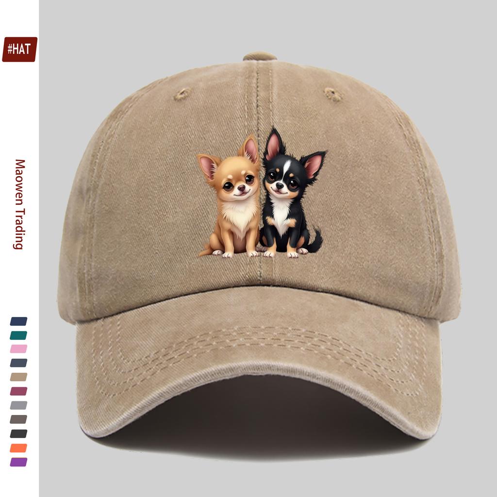 pc Cute Chihuahua Pet Pattern Printed Baseball Cap Suitable Sun Hat for Pet Lovers Comfortable And Lightweight Adjustable St