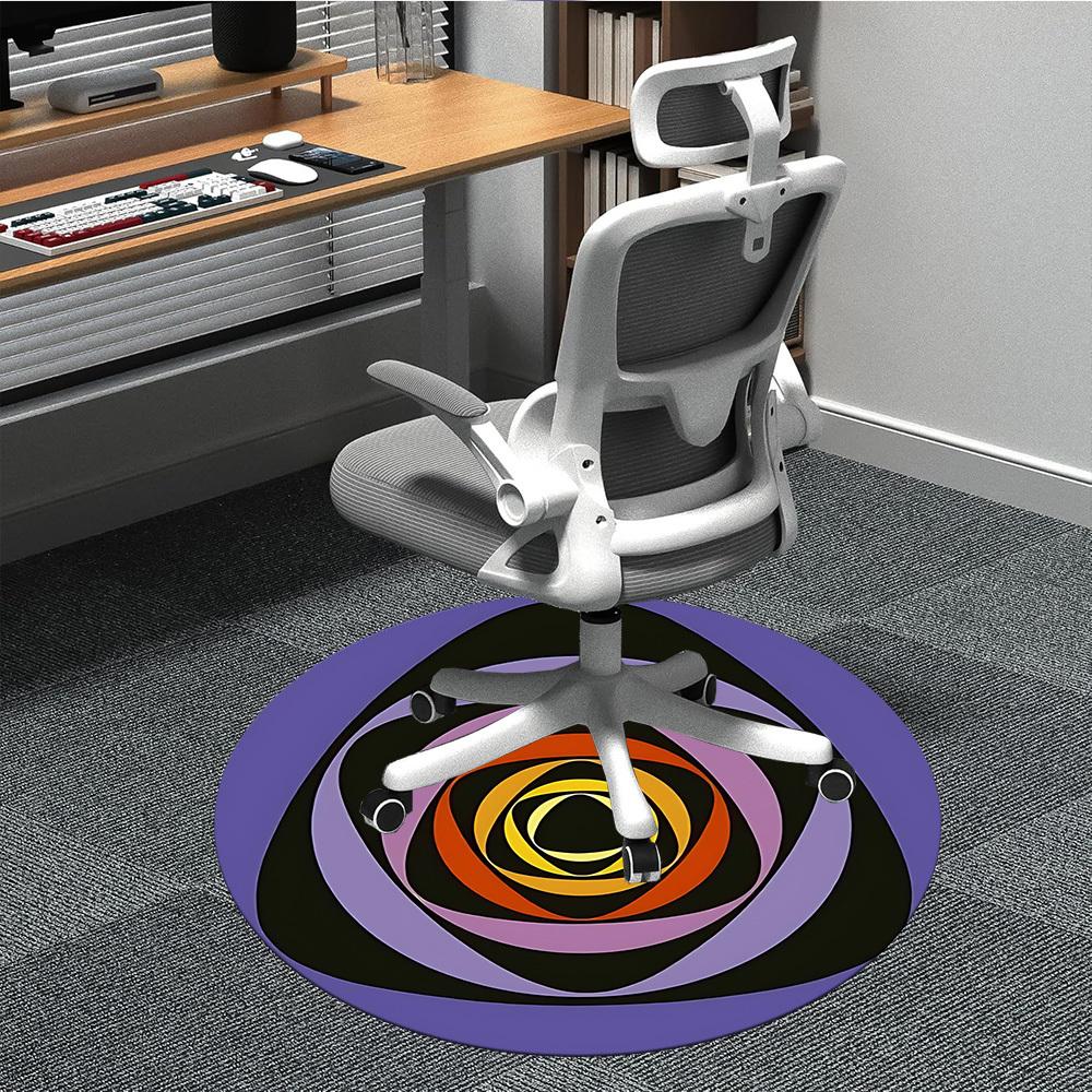 1pc Colorful Swirl Pattern Chair Carpet for Office Non-Slip, Machine Washable Rug for Office, Room - Holiday Decor, Machine Made yy251016046