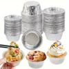 50Pcs Disposable Baking Cup Tray Food Grade Cupcake Mold Aluminum Tin Foil Baking Pans Pudding