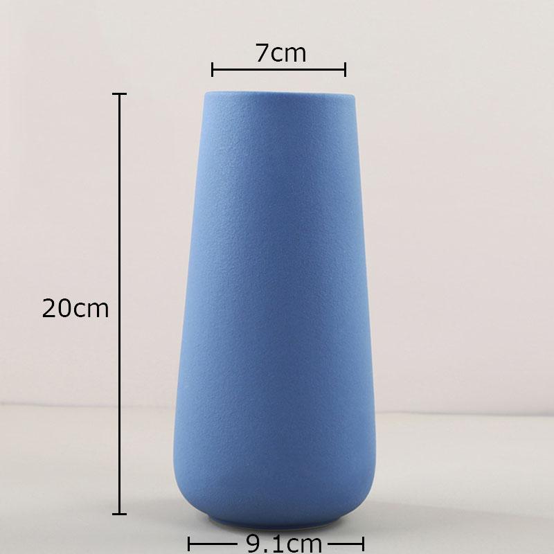 Colorful Gradient Ceramic Vase Cylinder Flower Pots Desk Decoration Flower Arrangement Modern Floral Vases Room Aesthetic Decor