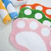 Tufted Non-Slip Flocked Cat Paw Rug - Absorbent Doormat for Living Room, Bedroom, or Bathroom.
