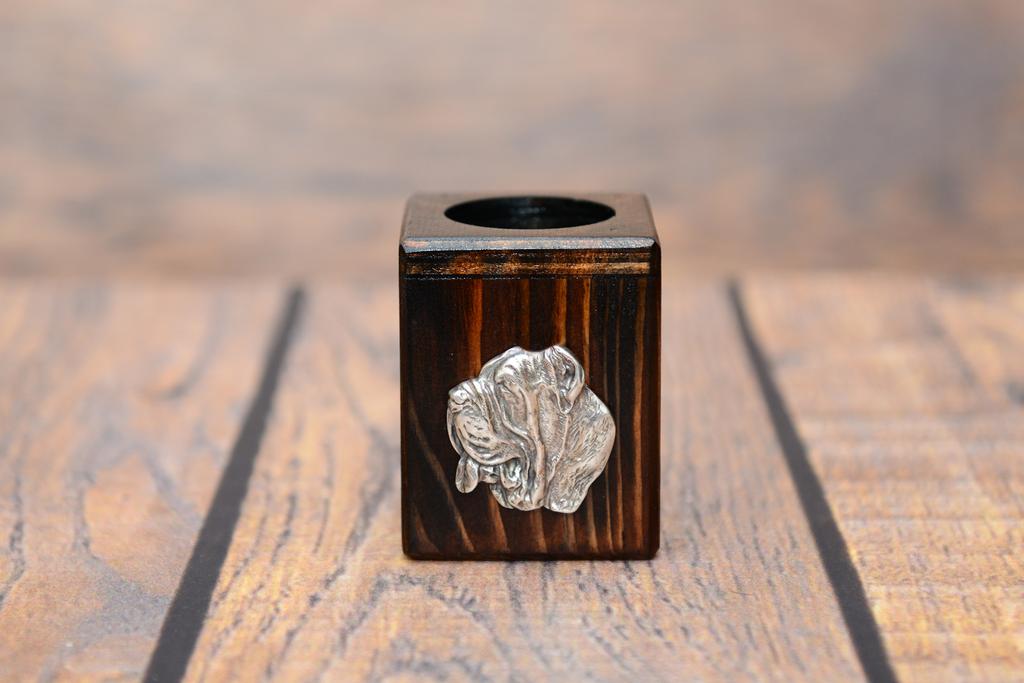 Neapolitan Mastiff, Mastino Napoletano – Wooden candle holder with a dog, a unique souvenir after losing a dog | Art-Dog