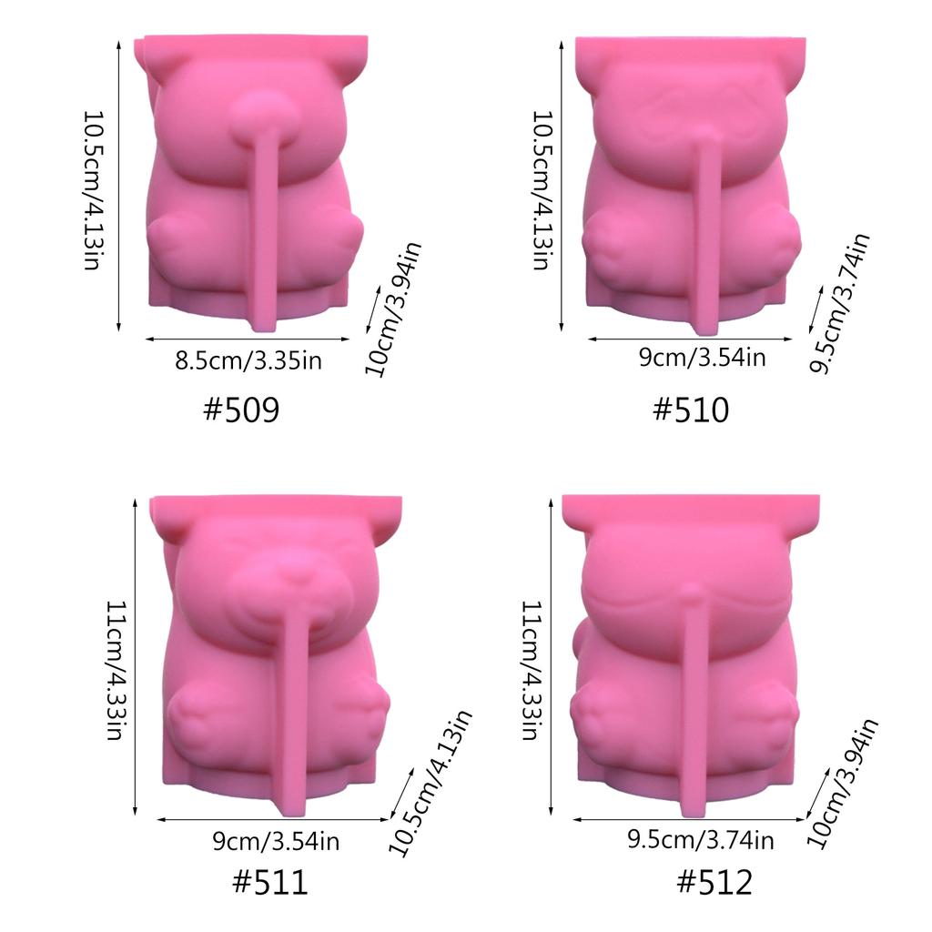 Silicone Mold for Succulent Plant Pots Mini Garden Statues Cat Panda Pig Flower Pot Mold Unique Pen Holder Resin Molds