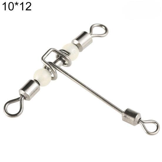 15Pcs 3 Way Luminous T-Shape Cross-line Rolling Fishing Connector Swivel Hooks
