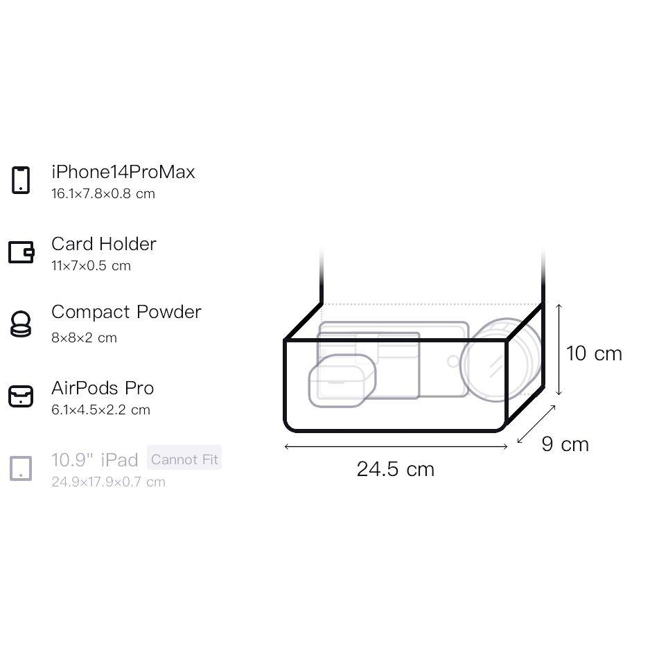 FILA Fashion Classic Versatile Zipper Closure Polyurethane Handheld Shoulder Crossbody Bag Mini Women bags Black F13W439174FBK