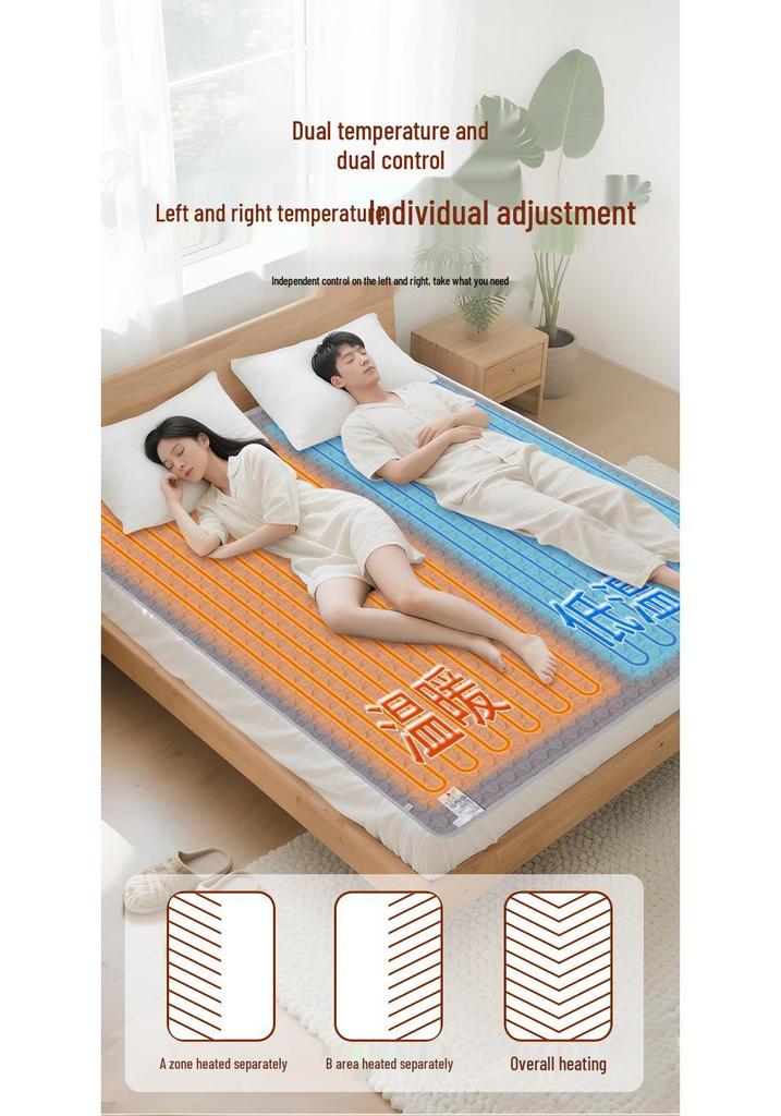 Smart Electric Heating Blanket with Dual Control & Dehumidification for Home - Dust Mite Removal, Water Heating, Constant Temperature