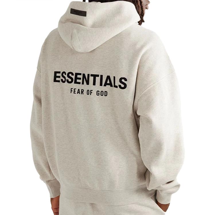 Fear of God Essentials FW22 Однотонная толстовка с принтом логотипа Мужские худи Светло-овсяный FOG-FW22-1125