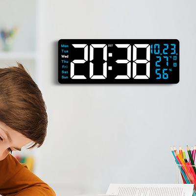 Новые настенные часы большого размера для гостиной, многофункциональные светодиодные часы, электронные часы с температурой и влажностью, таймер обратного отсчета
