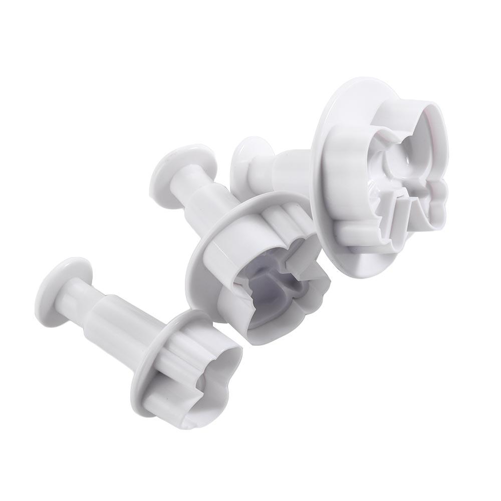 Plunger Baking Tools Homemade Plastic Bow Knot Tie Cookie Cutters Set Biscuit Mold Stamp Press