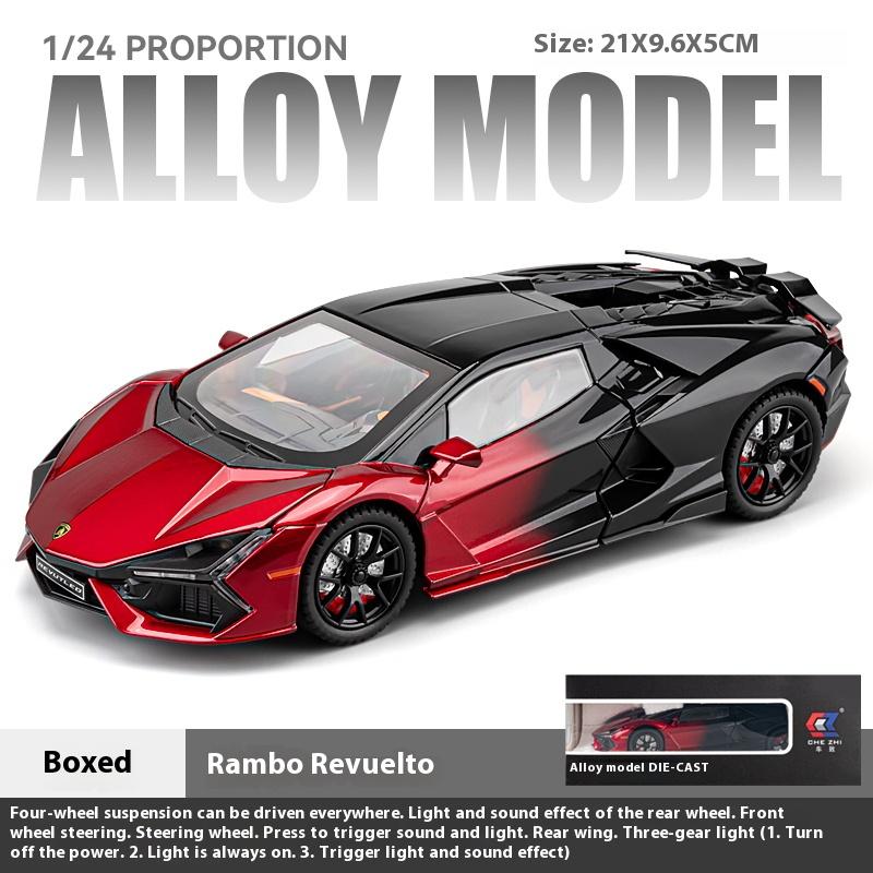 Масштабная модель автомобиля Maserati Rambo Revuelto 1/24, литая из металла, Игрушки, ornaments Четырехдверная модель спортивного автомобиля, Подарки для мальчиков, Игровые транспортные средства