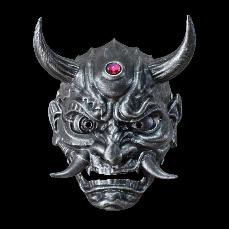 Christmas And Halloween Silver Copper Hannya Mask Resin Party Prop For Cosplay And Celebrations