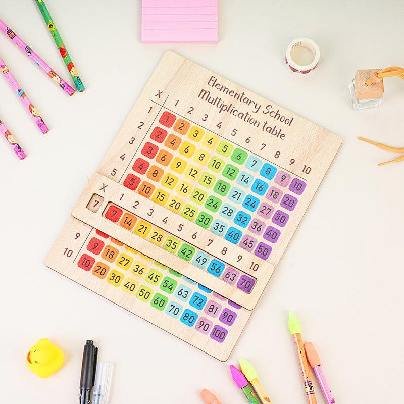 Multiplication Table Wooden Board Set Ideal for After School Math Practice Safe Learning Toy for Elementary Kids