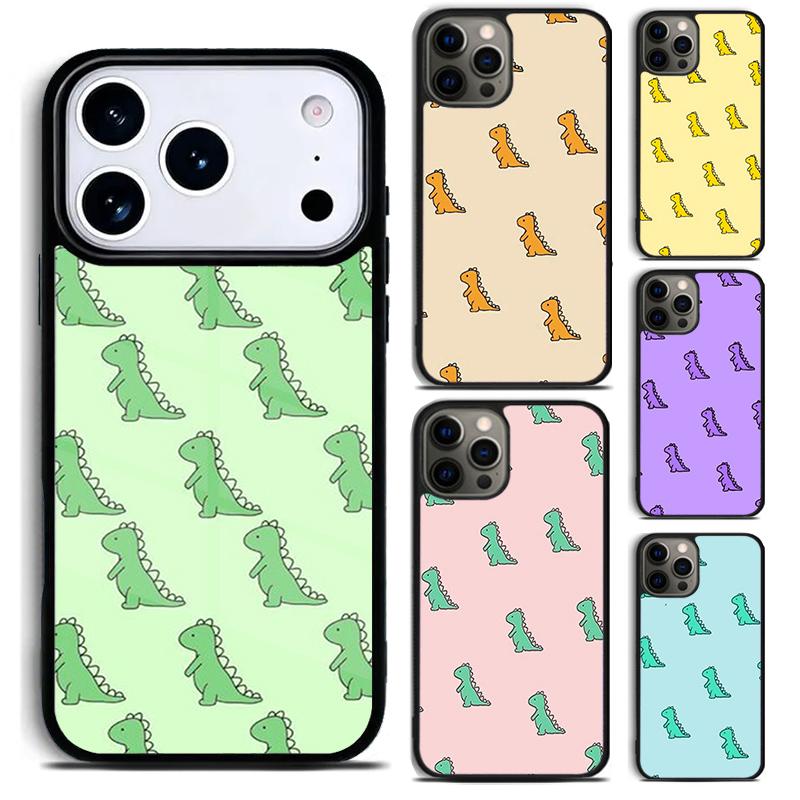 Cute Dino Phone Case For iPhone 17 16 15 14 13 12 11 Pro Max Plus 17Air Soft Silicone Cover