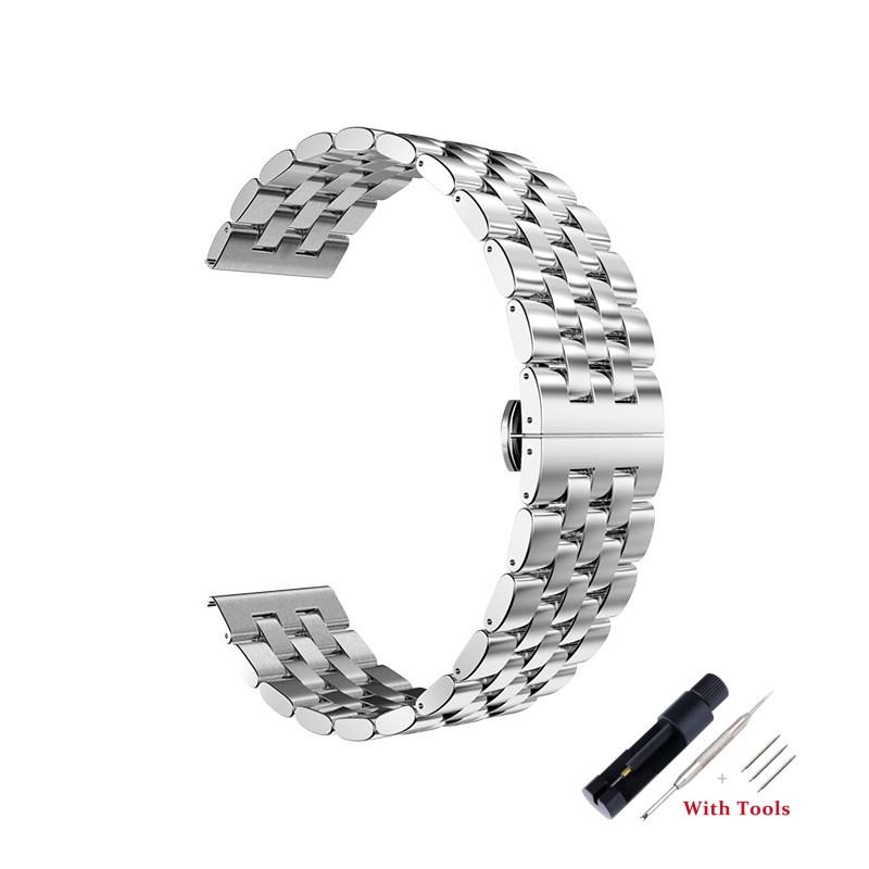 20mm 22mm Stainless Steel Watchband Metal Folding Watch Buckle Watch Band Strap Bracelet Watch Accessories with Tool