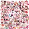 60 Pink Holiday Graffiti Stickers Guitar Notebook Suitcase DIY Waterproof Stickers