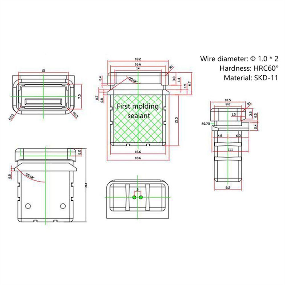 with Cable USB 2.0 USB Charger Socket Female Power Jack Charging Port Connector 2Pin Connector