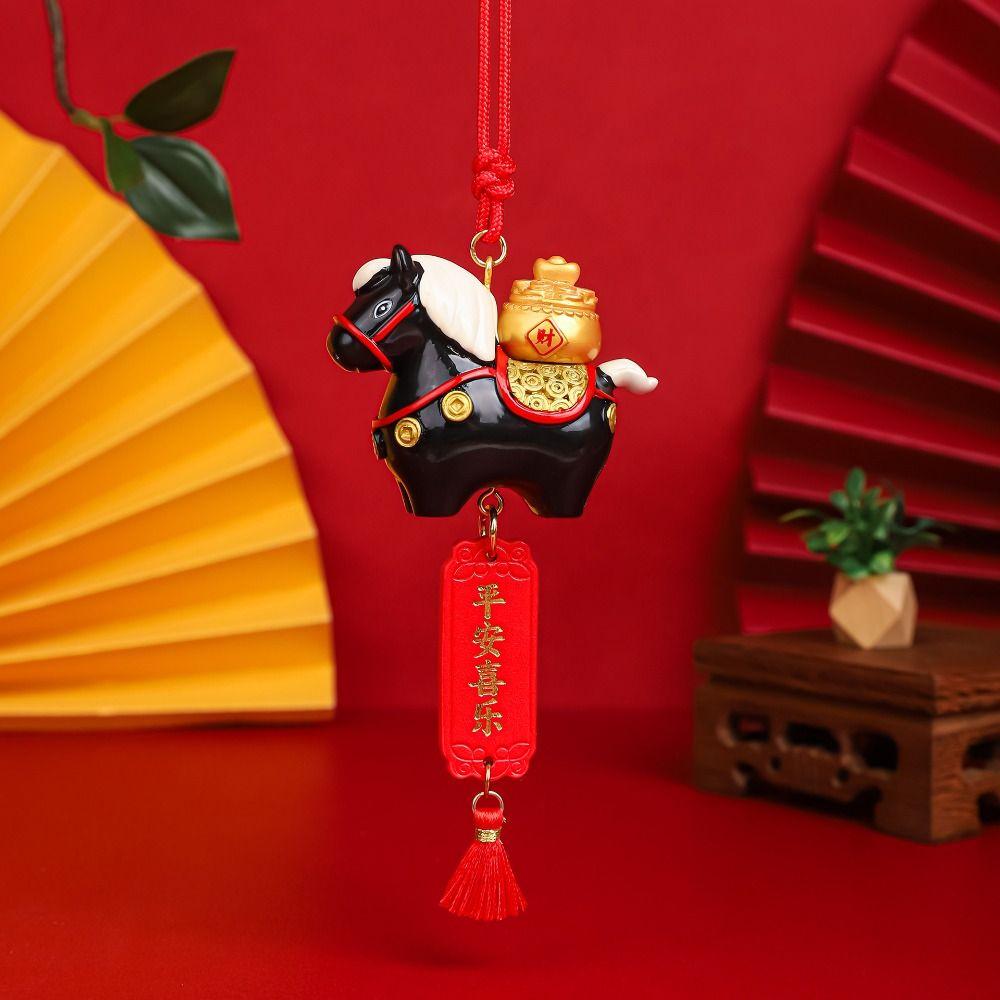 Tang Horse Spring Festival Car Hanging Pendant Zodiac Pony Figurine Car Ornament Home Decoration