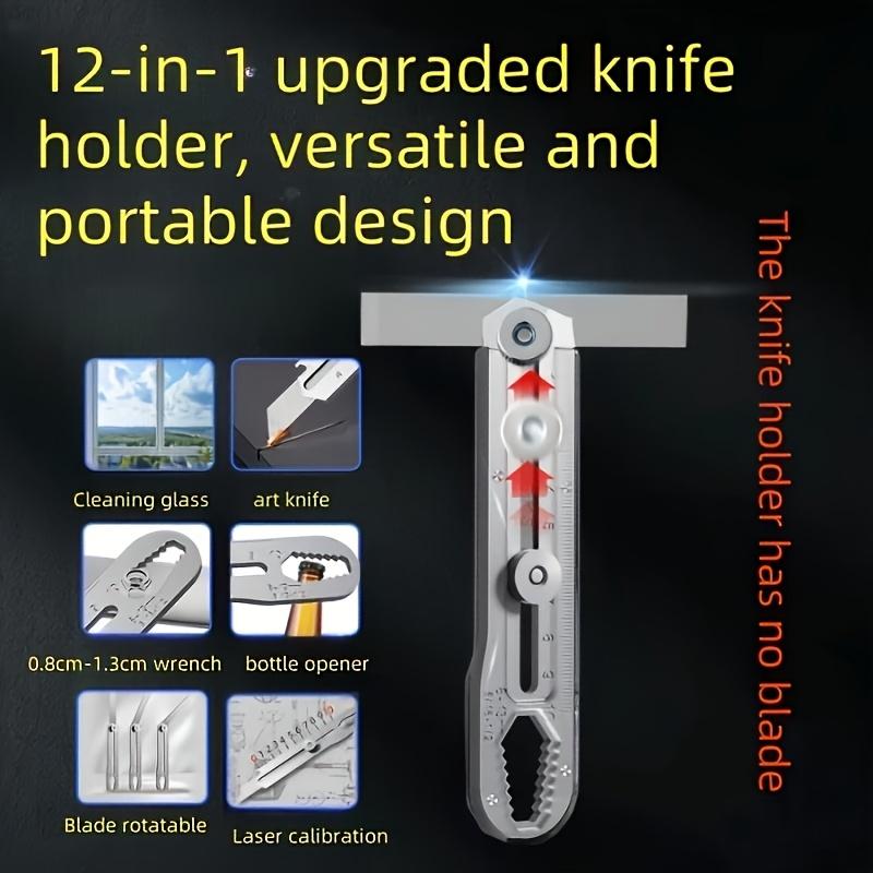 Durable Craftsmanship, Heavy-Duty Stainless Steel Utility Knife Handle, Non-Slip Grip, Foldable Art Knife Holder, Ideal for Wallpaper Cutting