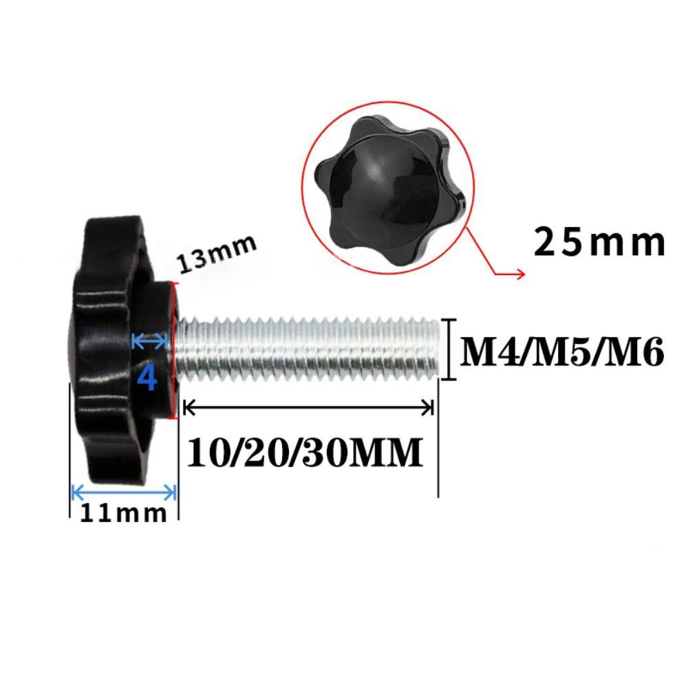 5PCS Star Shape Hex Handle Screw Plum Blossom Handle Handle Bolt Portable Hand Screws