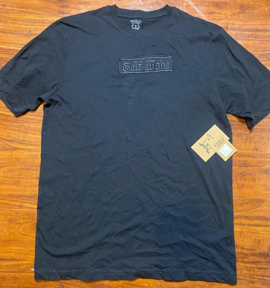 NWT-BROOKLYN LAUNDRY "Self Made" Embroidered Black Streetwear T Shirt SZ L Unisex T-Shirt
