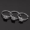 Small Thin 5 Rhinestones Flower Nose Hoop Stud Ring Body Piercing