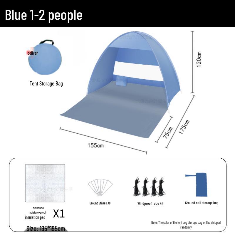 Portable Quick-Open Sunshade Tent – Lightweight, Foldable, and Family-Friendly for Beach and Camping
