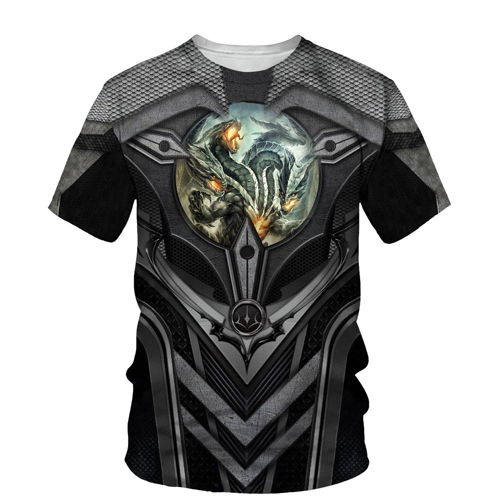 Мужская забавная графическая рубашка Dragon Skull Футболки с 3D-принтом