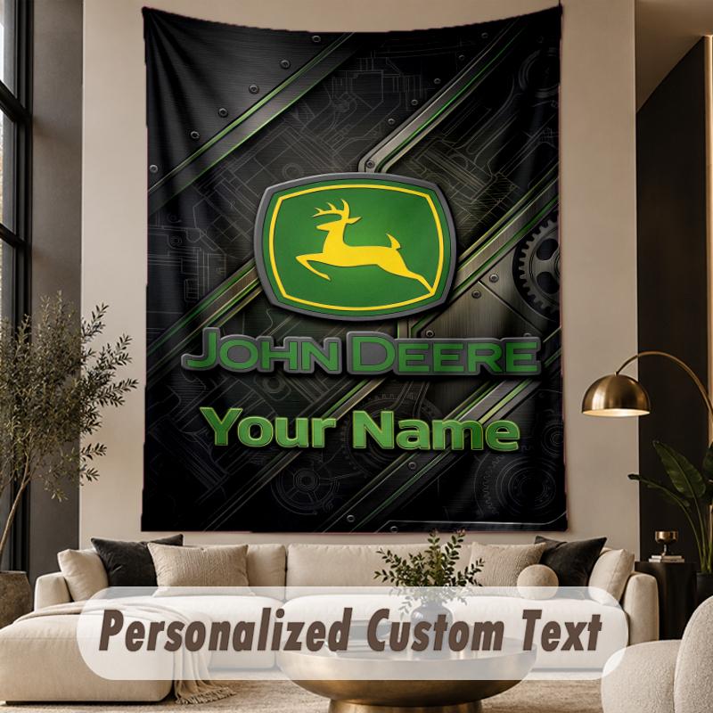 Custom Text Tapestry John Deere Print Wall Tapestry Indoor Living Room Wall Decor