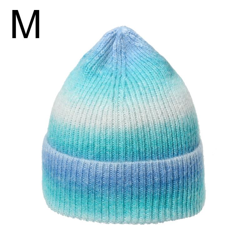 1Pc Ski Caps Thicken Knitted Hat Winter Hip Hop Slouchy Women/Men Soft Harajuku Style Outdoor Tie Dye Color