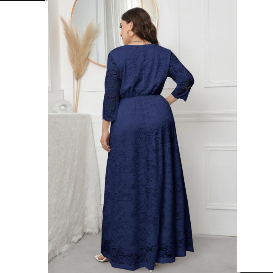 Summer Plus Size 5xl European And American Bohemian Lace V-neck Women Dresses