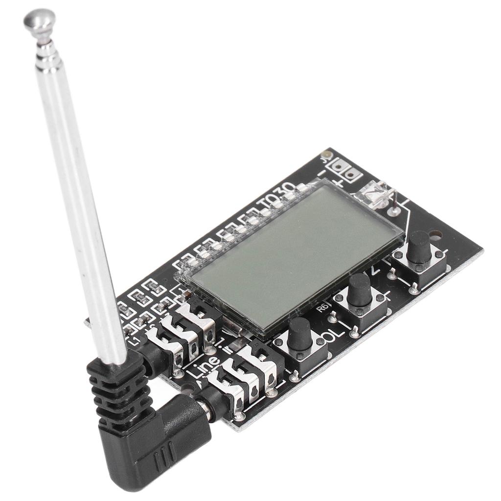 FM Transmitter Board 2 LCD Display Stereo Module 78-108 MHz Wide Voltage 3.6V-15V with Power Off Memory for Home Car Radio