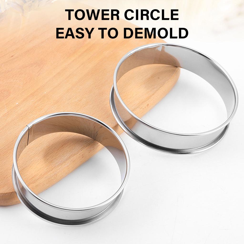 Unique Muffins Pastries Baking Rings Home Chef's Cake Baking Mould Functional Stainless Steel Baking and Tart Rings