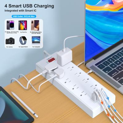Сетевой фильтр для США, универсальная вилка с удлинителем 1,5 м, порт USB переменного тока типа C, зарядная электрическая розетка 1625 Вт