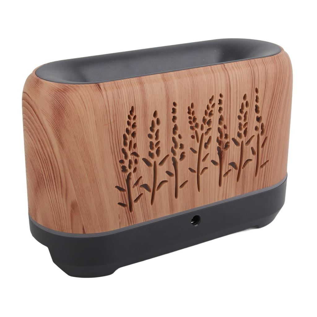 Humidifier 200ml Aroma Diffuser Wood Grain Flame Pattern Light Low Noise 100?240VUS Plug