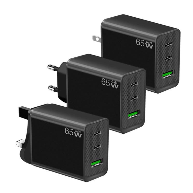 65-ваттный USB Type-C адаптер питания, 3-портовый адаптер быстрой зарядки, настенный адаптер, совместимый с серией телефонов 15