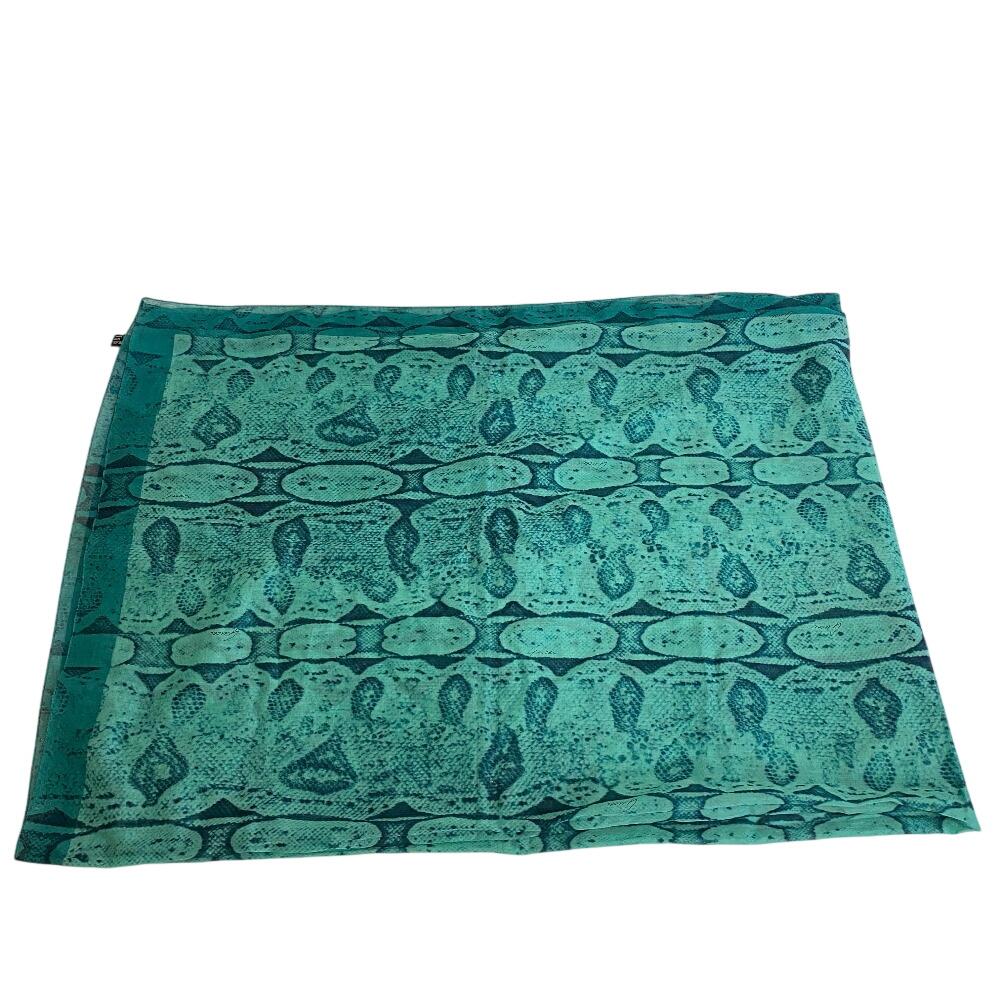 GUCCI Python Pattern cotton scarf green cotton Women Used
