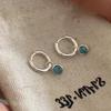Elegant Blue Turquoise Hoop Earrings: Unique, Fashionable, Versatile Jewelry for Women