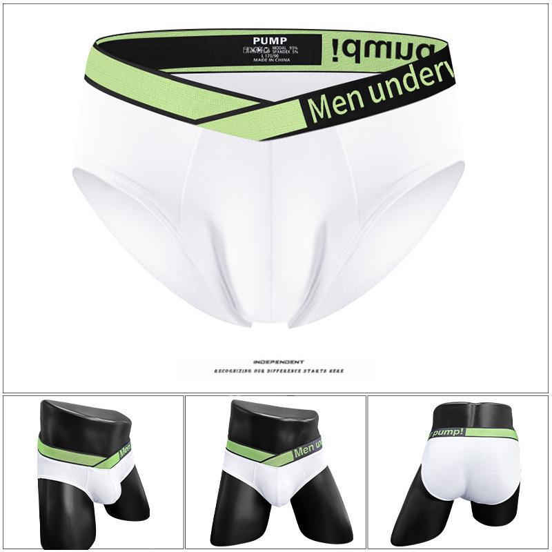 Men's Low-Rise Laser Gradient Briefs - Breathable Modal with U-Convex Pouch and Hip-Lifting Design