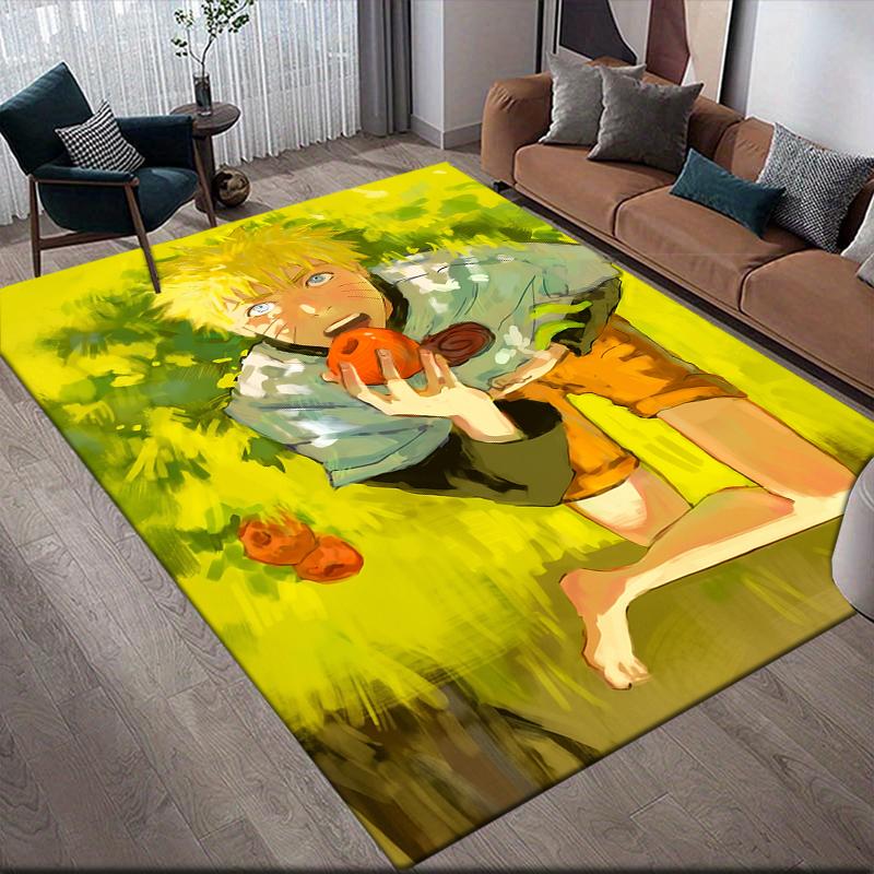 Cartoon Naruto Square Area Rug, Non-Slip Floor Mat for Decor, Perfect Gift for Naruto Fans
